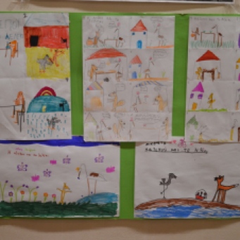 Ζωγραφιές και κατασκευές από μαθητές του ολοήμερου δημοτικού σχολείου του Παληού.